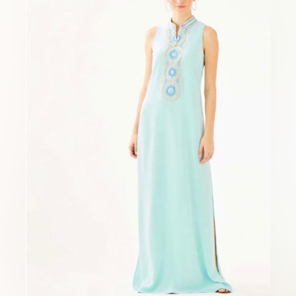 GUC Lilly Pulitzer beaded Jane Maxi Dress